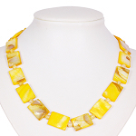 Halskette 6759 - Muscheln & Glasperlen gelb